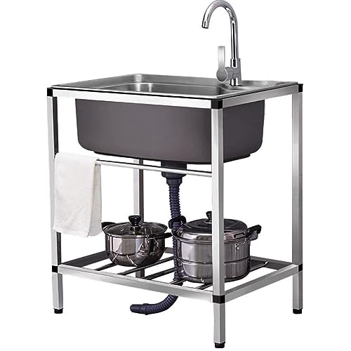 Évier de jardin extérieur en inox pour les barbecues et l'entretien du potager