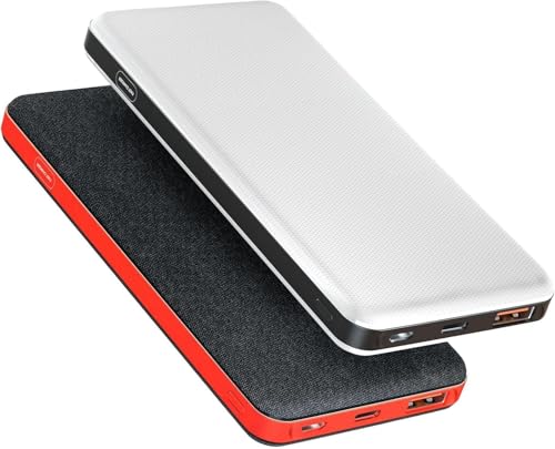 2-Pack Power Bank Portable Charger 10600mAh PowerBank 2.4A Fast Charging USB C Input and Output for Smartphones and More