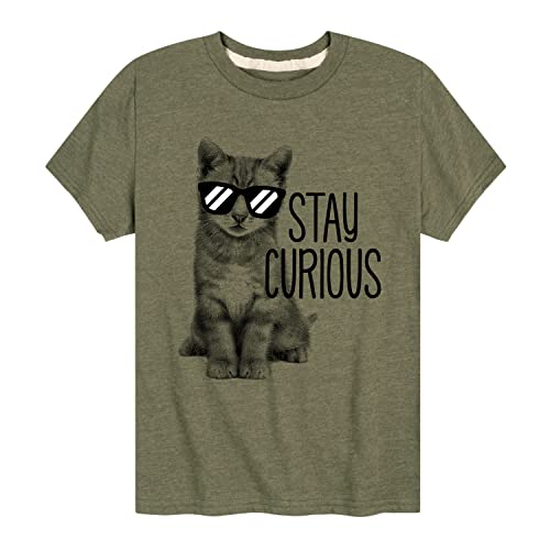Instant Message - Stay Curious Cat - Toddler & Youth Short Sleeve Graphic T-Shirt