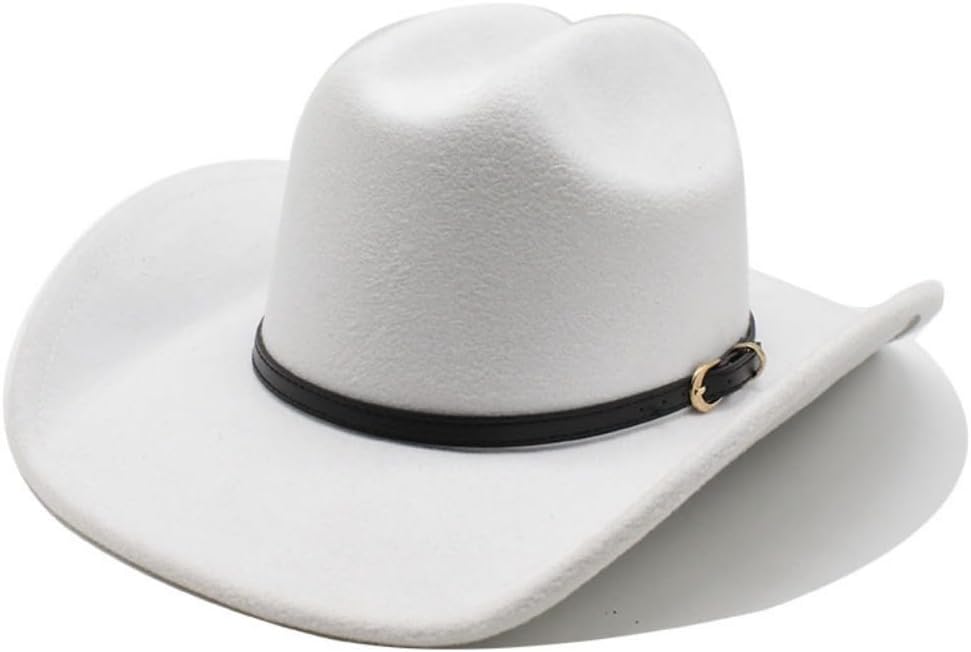 Western Cowboy Hat, Tan Felt with Leather Band, Wide Brim Classic Style