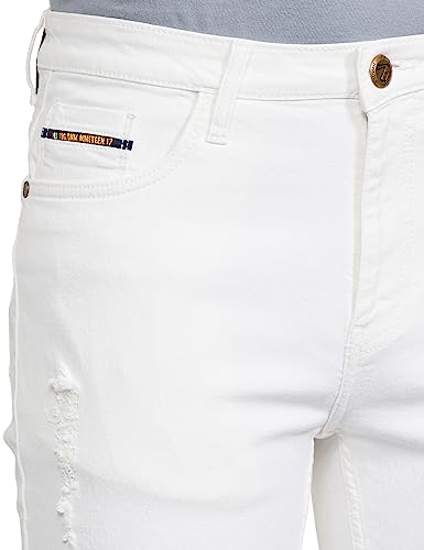 Image of The Indian Garage Co Men Slim Fit Solid Mid-Rise Jeans
