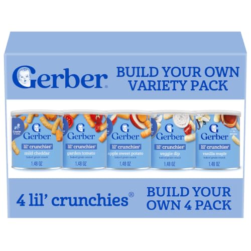 Image of Gerber Lil' Crunchies Snacks for Babies, Stage 3, Build Your Own Variety Pack, 4PK