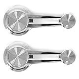 Window Handle Chrome Concave Knob Pair For 1960-1966 Chevrolet Corvair