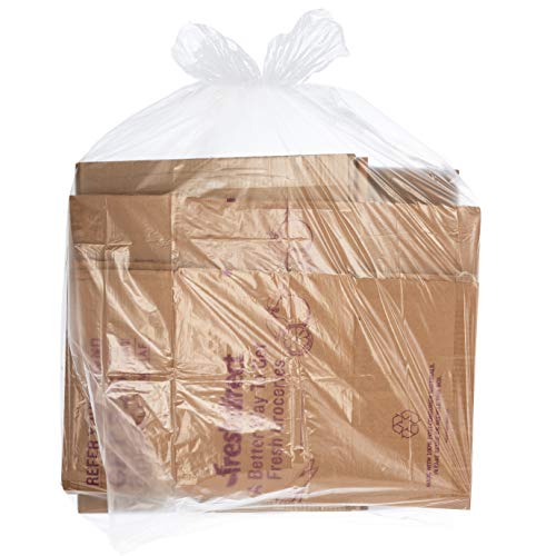 65 Gallon Clear Trash Bags , (50 Bags W/Ties) Clear Recycling Plastic Garbage Bags. 60 Gallon, 64 Gallon, 65 Gallon Trash Bags #TOP7