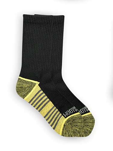 Fruit of the Loom Boys 12 Pack Crew Socks, 3-9, Black Assorted