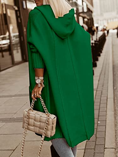 Image of Aoysky Womens Long Cardigans Cable Knitted Open Front Oversized Hooded Outerwear Sweater Coat