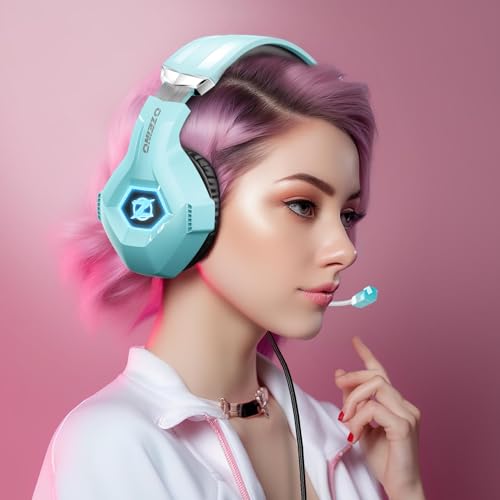 Ozeino Gaming Headset for PC, Ps4, Ps5, Xbox Headset with 7.1 Surround Sound, Gaming Headphones with Noise Cancelling Mic RGB Light Over Ear Headphones for Xbox Series X/S, Switch-Light Blue by Ozeino - Image 7