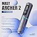 Mast Archer2 Wireless Tattoo Gun Rotary Pen Kit, Brushless Motor by Mcore, Smart Screen & 2000mAh Battery for Run Long Time, 3.5mm Stroke Length (grey)