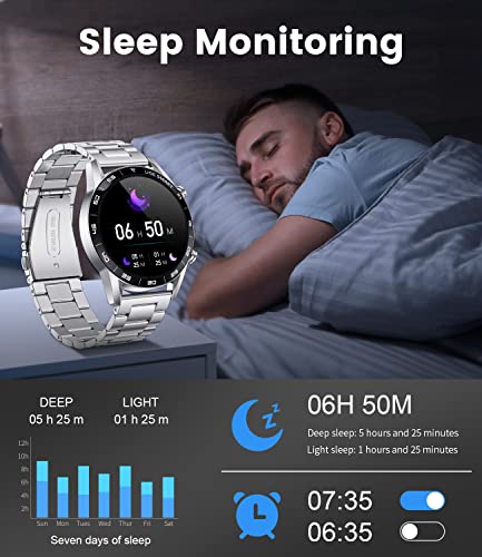 Lige Smart Watches For Men,1.39''Hd Screen With Phone Function, Pedometer,Calorie/Health Activity Tracker, Mulit Sports Mode, Ip67 Waterproof Smartwatch Silver Stainless Steel For Android Ios #TOP2
