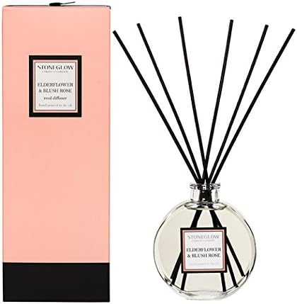 Stoneglow Elderflower & Blush Rose 140ml reed diffuser in beautiful Modern Classics gift box