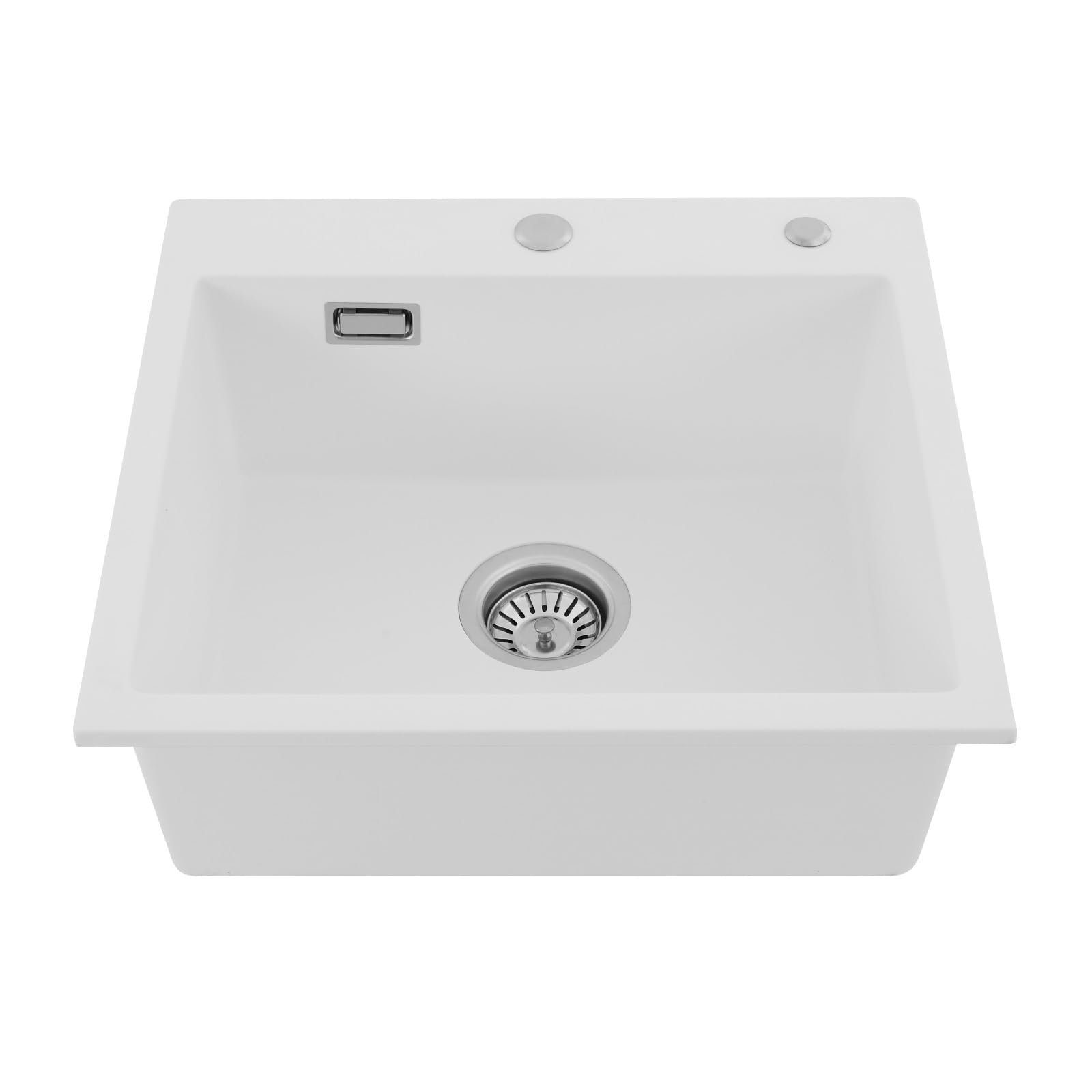 Fregadero de cocina blanco, de piedra de cuarzo con arco, capacidad de carga de 100 kg, para cocinas, baños, restaurantes 45 x 35 x 18,5 cm
