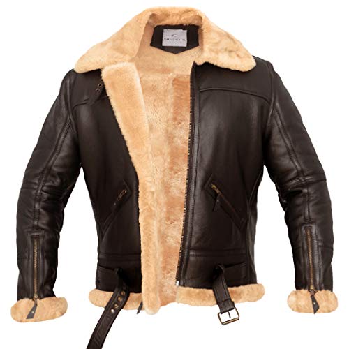 MARCO ENZOLANI B3 Bomber Jacket Aviator Real Shearling B3 Bomber Jacket Winter (RAF Noble House, XL) by MARCO ENZOLANI - Image 3