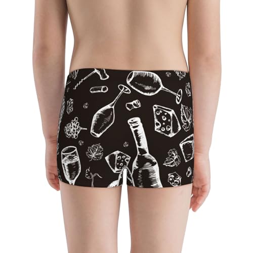 Boys' Cotton Boxer Brief Soft Underwear-Wine Seamless3