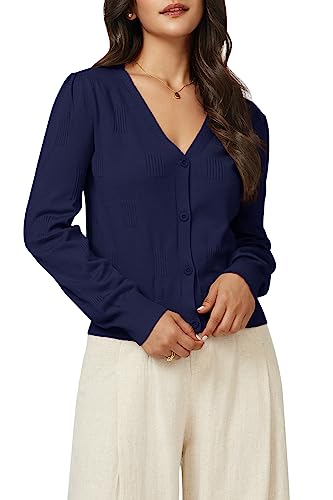 Image of Arach&Cloz Women's Soft Cropped Cardigan Casual Lightweight Shrug Sweater Tops