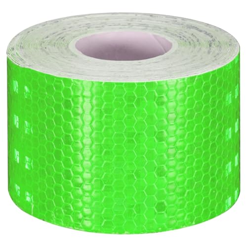 QUARKZMAN Cinta Reflectante 2' x33ft Cinta Adhesiva De Seguridad Nocturna Adhesiva Para Exteriores Pegatinas Reflectoras Para Bicicletas Vehículos Remolques Camiones Verde Hierba