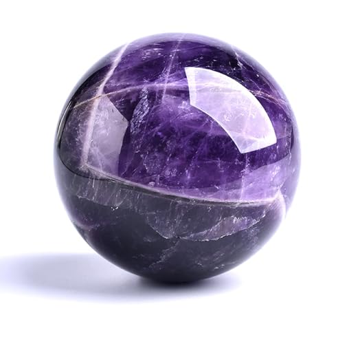 Beautiful Dream Amethyst Crystal Balls Gemstone Ball FengShui Sphere Gift Decor Divination Yoga Witchcraft,100mm/3.9in