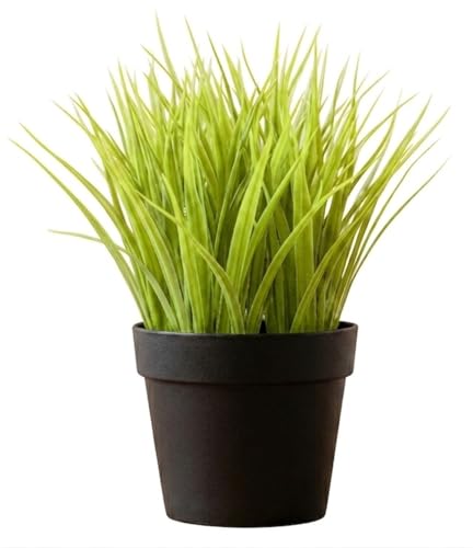 Image of PAPERI Artificial Plants with Pot - Realistic Faux Herb, Balcony Decoration Items, Outdoor Garden Decorative Fake Plant, Plastic Vine Leaves with Pot, Long Green Leaf Vines for Living Room Pack of 1
