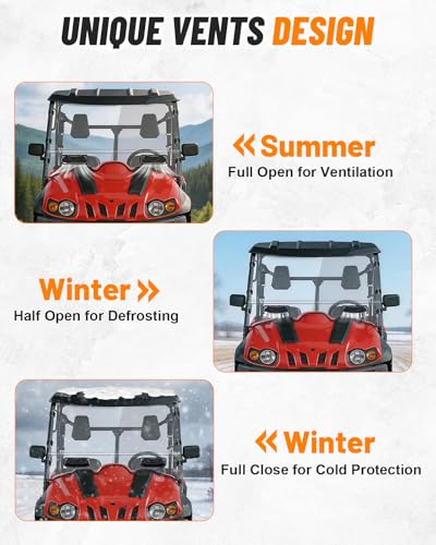 Image of MDPROMCP Vented Front Windshield Compatible with Massimo MSU 500 /700, Axis 500 /700, HiSun HS, Coleman Outfitter, Bighorn, Challenger - 2-in-1 Scratch Proof Shatterproof PC UTV Window, Heavy Duty Clear