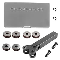 Enwye 7-teiliger Satz Rändelwerkzeuge aus schwarzem Stahl, 0,5/1/2 mm diagonale Doppellinearräder, zur Bearbeitung von Maschinenmustern