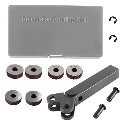 Enwye - Enwye Jeu de 7 Outils de moletage en Acier Noir, molettes linéaires Doubles diagonales de 0,5/1/2 mm, pour Le Traitement des Motifs de Machines