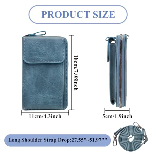 Cell Phone Crossbody Bag, PU Leather Phone Purses with Strap Fashionable Crossbody Wallet Cell Phone Wallet2