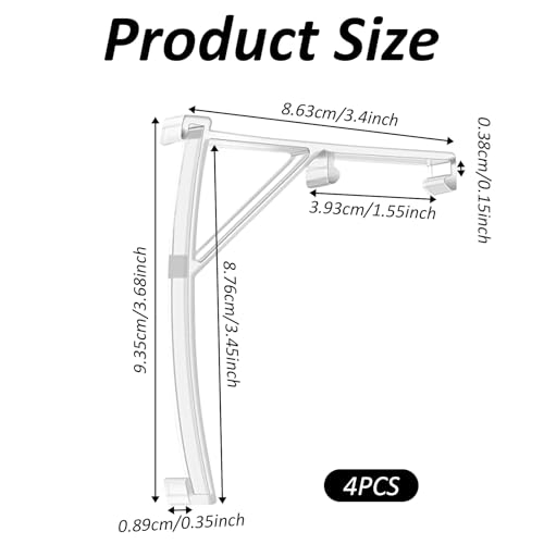 3.5 Inch Vertical Blinds Replacement Slats,Clear Plastic Valance Clips,Valance Clips for Blinds,Blind Clips Replacement,Outside Mount Window Treatment Parts(4 Pieces)