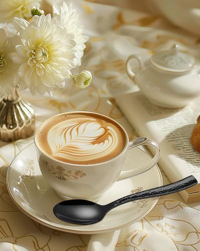 Black-Hammered-Silverware-Set40-Piece-Stainless-Steel-Heavy-Duty-Flatware-Set-for-8Food-Grade-Tableware-Cutlery-Set-Mirror-Utensil-Sets-for-Home-Restaurant Black Hammered Silverware Set40 Piece Stainless Steel Heavy Duty Flatware Set for 8Food Grade Tableware Cutlery Set Mirror Utensil Sets for Home Restaurant