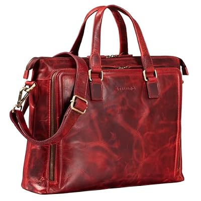 STILORD "Claire Borsa Business Donna in Vera Pelle 15 Pollici | Cartella | Borsa per Laptop DIN A4 | Borsa a Tracolla e a Mano per Ufficio Colore:kara - rosso