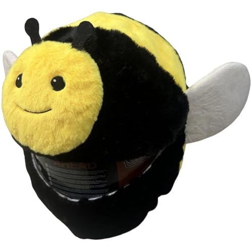 Abbdbd Plush Bee Motorcycle Helmet Cover Full Face Helmet Protective Cover Cartoon Motorbike Helmet Headgear for Men Women