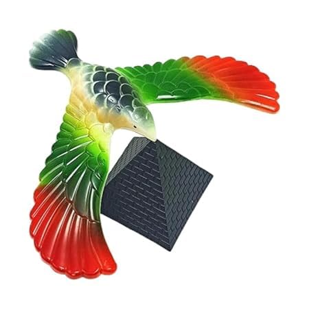 Solar Powered Hummingbird Garden Decor | Colorful Flying Bird with Green, Orange & Yellow Wings | Automatic Solar LED Hanging Ornament for Outdoor Garden, Balcony & Lawn-image-28