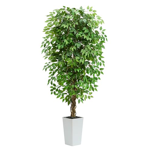 Artificial Ficus Tree 7FT Faux Floor Tree with Planter UV