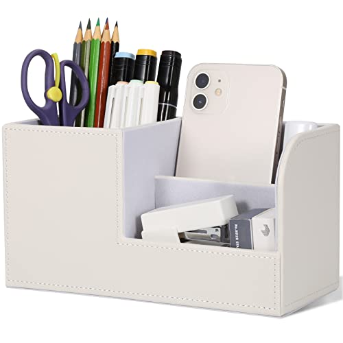 GORESE Stiftehalter Schreibtisch - Büro-Bleistifthalter Organizer Desktop-Schreibtisch-Zubehör Bürobedarf Organisationsdekor (Weiß)