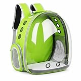 Mochila De Transporte Para Pets Cachorros E Gatos Com Ventilação Transparente E Visão Panorâmica Bolsa Astronauta Passeio Animal De Estimação Portátil Linha Premium (Verde)