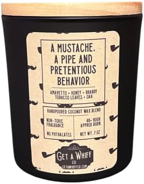 Whiskey & Tobacco Scented Candle | Non Toxic Candle | Wooden Wick Candle | Unique Candle | Jar Candle | Cool Candle