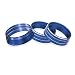3pcs Interior Audio Air Conditoning Button Cover Decoration Twist Switch Ring Trim for Jeep Wrangler JK JKU Patriot 2011-2018, dodge ram challenger 2008-2014 (Blue)