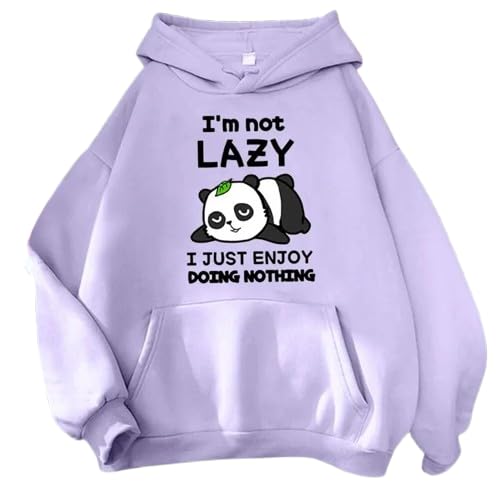 Funny Panda Graphic Hoodie Sweatshirt, Black and Navy Blue, Lazy Sloth Design-image-14