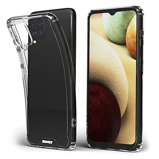 Moozy Xframe Stöttåligt Skal för Samsung A12 - Skal Stötfångare Transparent med Genomskinlig Ram, Dubbelfärg Klart Hybridskal Shockproof Case Cover med Stötsäker TPU-Ram