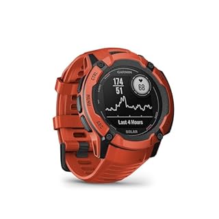 Garmin Instinct 2X Solar, Rugged GPS Smartwatch, Built-in Flashlight, Solar Charging Capability, Multi-Band GNSS, Flame Red (Refurbished)