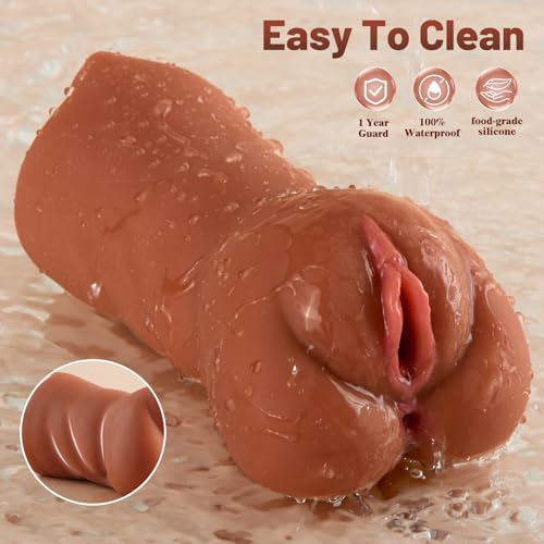 Image of ZEMALIA 8.6in Realistic Male Masturbator Sex Doll with 3D Textured Channels | 3 IN 1 Male Sex Toys with Lifelike Face, Vagina & Anus, Built-in Elastic Ring, Soft Adult Sex Toy for Men Private Pleasure