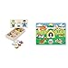 Melissa & Doug- Juego Puzzle, Color Surtido (13770) + Pets Peg Juego Puzzle con 8 Piezas, Multicolor (19053)