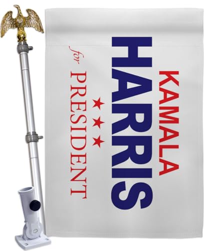 President Kamala Harris Flag Eagle Pole kit Wall Decor Home Room Tapestry Garden Poster Patio Porch Rally Election 2024 47 Yard Sign Outdoor Patriotic Decorations Democrat Gift Made In USA