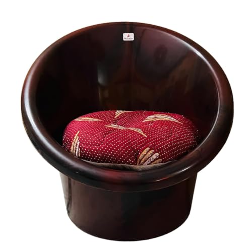 Image of Tub Chair with Complimentary Cushions Set of 02 (Rosewood, Fixed)