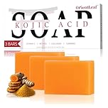 ORIENTLEAF Kojic Acid Soap, Turmeric Soap Bar for Dark Spots, Fresh Citrus Scent, Gentle for Face and Body with Vitamin C, Shea Butter, Retinol, Olive Oil, Collagen (3 PACK)