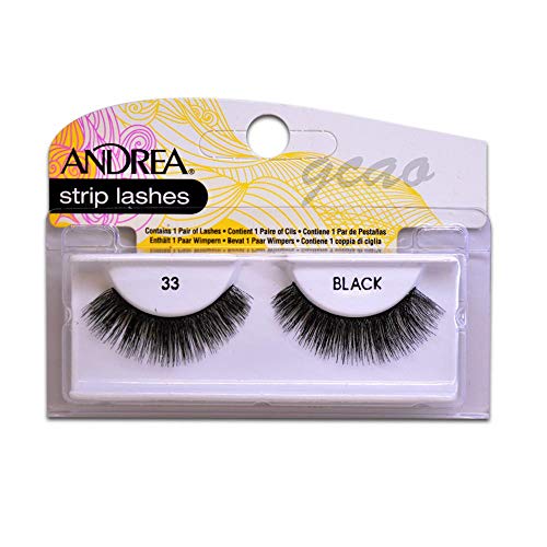 Andrea Strip Lashes, Black [33] 1 Pair #TOP13