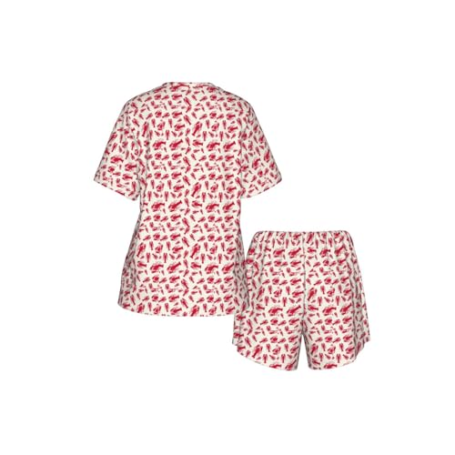Estampado de langosta roja en lámina decorativa para pared de salón 6