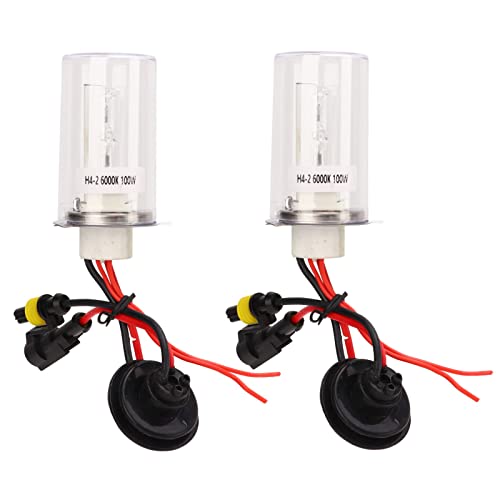 H4-2 Bombillas de Faros de Xenón 12V 100W 6000K Kit de Conversión de Bombillas de Faros para Protección de Alto Y bajo Voltaje del Automóvil Cover