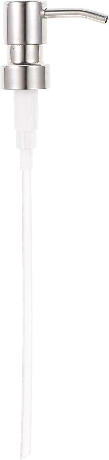 FRCOLOR Soap Dispenser Top Pump 28/400 Thread Size Stainless Steel Lotion Pump Insert Replacement Dispenser Lid for Bottle Adjustable Dip Tube for Kitchen and Bathroom Use