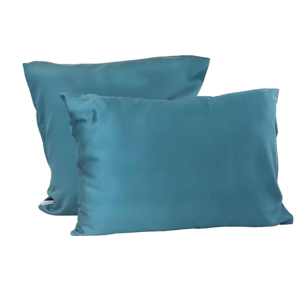 Set di 2 federe Lyocell 300 Fili Dolcevita - Blu Petrolio - quadrate 65 x 65