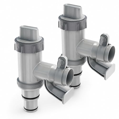 aonasuo Lot De 2 Vannes D'arrêt pour Piscine avec Raccords De Tuyau 32 Mm / 38 Mm, Adaptateur De Tuyau Et Support De Tuyau, Pièces De Rechange pour Piscine...