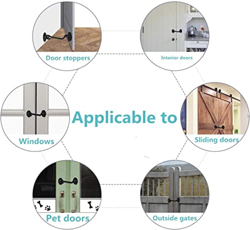 Aiptosy 2 Pack 6'' Barn Door Lock Heavy Duty Solid Thicken Stainless Steel Gate Latch, Cabin Hooks And Eye Latch With Mounting Screws. Best For Window, Cabin Hooks, Sliding Door, Bedroom, Bathroom #TOP4